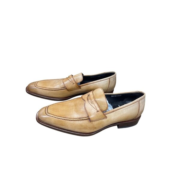 Calzoleria Toscana Handcrafted Mens Italian Leather Tan Loafers Sz 11 SKU 9479 - Picture 3 of 16